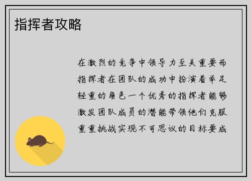 指挥者攻略